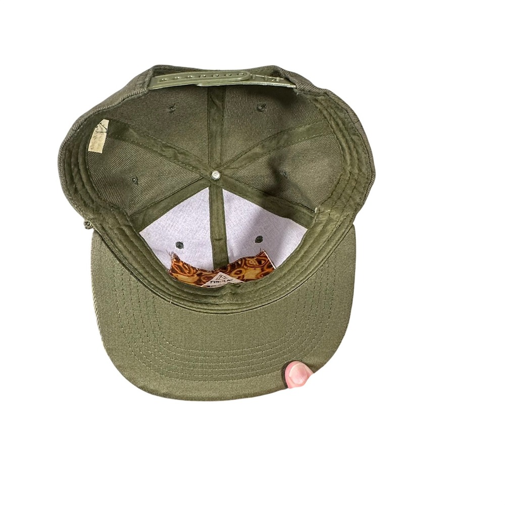 Thump Coffee Snapback Hat Adjustable Olive Green Leather Patch Rope Detail Cap - Picture 12 of 13